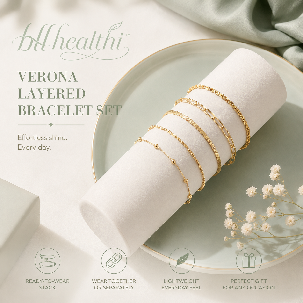 ππ₯π₯π‘πππ₯ππ‘π’β’ Verona Layered Bracelet Set