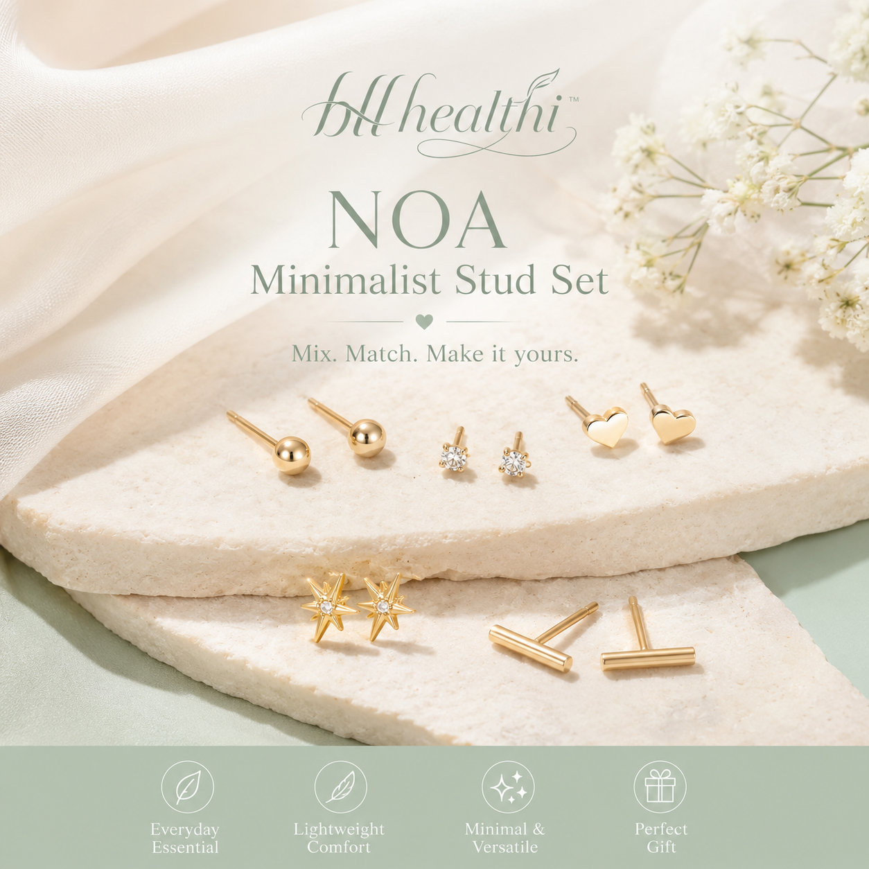 ππ₯π₯π‘πππ₯ππ‘π’β’ Noa Minimalist Stud Set