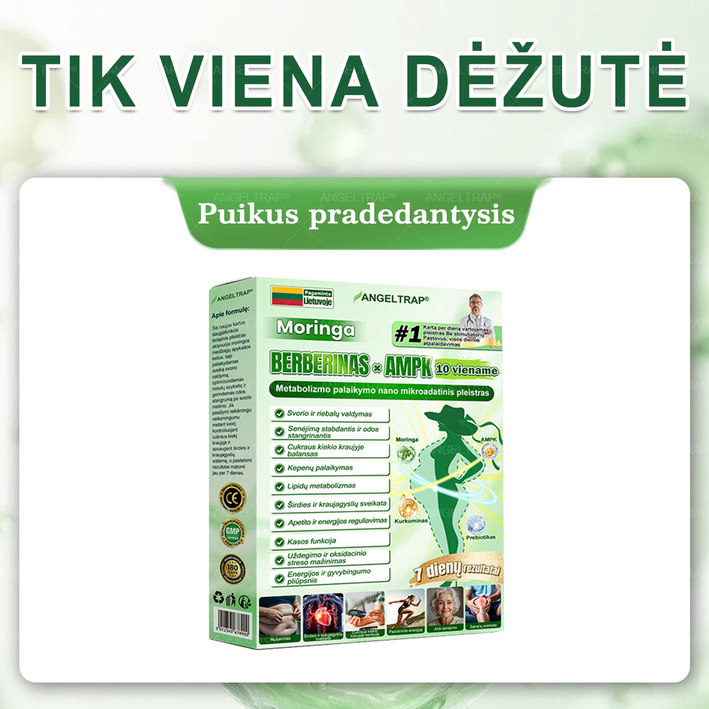 👩‍⚕️ 𝐴𝑁𝐺𝐸𝐿𝑇𝑅𝐴𝑃® 𝐌𝐨𝐫𝐢𝐧𝐠𝐚 × 𝐁𝐞𝐫𝐛𝐞𝐫𝐲𝐧𝐚 × 𝐀𝐌𝐏𝐊 𝟏𝟎 в 𝟏 – Nano mikroadatinis pleistras svorio metimui | Tik 1 kartą per dieną ✅ Matomi pokyčiai per 𝟕 dienas – nutukimui, širdies ir kraujagyslių sveikatai, diabetui ir sąnarių problemoms gydyti