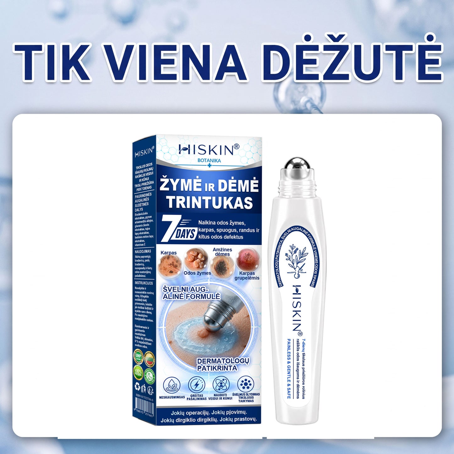 🐝🐝Oficiali parduotuvė | ✅️👩‍⚕️ 𝐇𝐈𝐒𝐊𝐈𝐍® 7 dienų odos išaugų ir dėmių šalinimo priemonė (𝐫𝐨𝐥𝐥-𝐨𝐧 𝐚𝐩𝐥𝐢𝐤𝐚𝐭𝐨𝐫𝐢𝐮𝐬: 𝐛𝐞 𝐬𝐤𝐚𝐮𝐬𝐦𝐨 𝐢𝐫 𝐫𝐚𝐧𝐝ų) 🌳