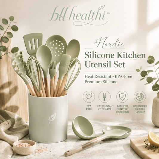 𝐛𝐥𝐥𝐡𝐞𝐚𝐥𝐭𝐡𝐢™ Nordic Silicone Kitchen Utensil Set