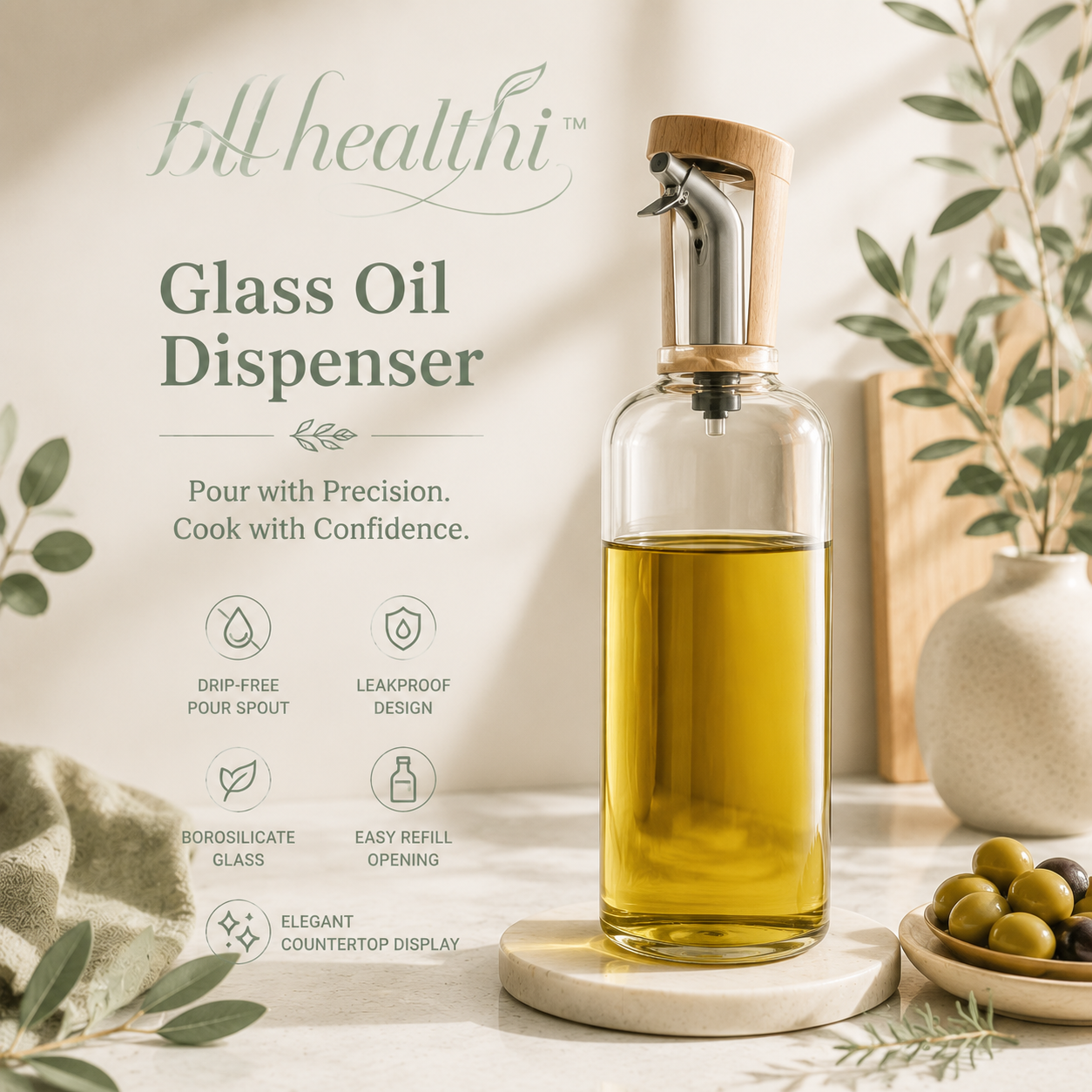 𝐛𝐥𝐥𝐡𝐞𝐚𝐥𝐭𝐡𝐢™ Glass Oil Dispenser